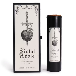 Lumanare ritualica Sinful Apple pentru iubire si pasiune, mar si scortisoara - Ancient Witch