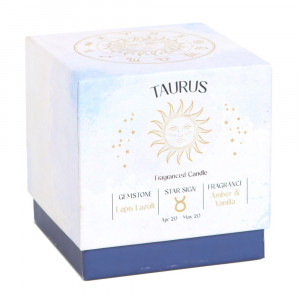 Lumanare zodiacala cu bucatele Lapis lazuli - Taur (aroma ambra si vanilie) - Img 3