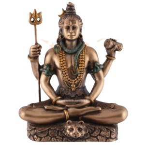 Mini statueta finisaj bronz zeul hindus Shiva 8 cm - Img 1