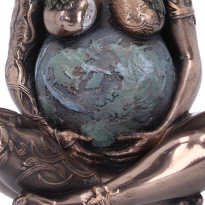 Mini statueta Mama Pamant finisaj bronz 8.5 cm - Img 6