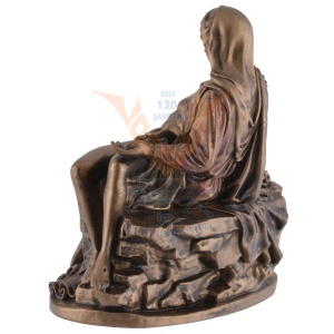 Mini statueta Pieta - Michelangelo, finisaj bronz, 7 cm - Img 6