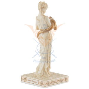 Mini statueta rasina cu finisaj alb marmura, mitologia greaca, Hygieia, zeita sanatatii - Img 4