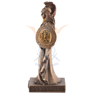 Mini statueta rasina cu finisaj bronz, mitologia greaca, zeita intelepciunii Atena - Img 7