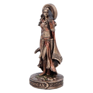 Mini statueta rasina si bronz Zeita celtica Morrigan 8.2 cm - Img 4