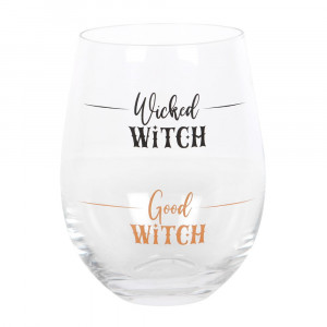 Acest pahar de vin gotic prezinta textul „Wicked Witch” si 'Good Witch' . Este cadoul ideal pentru orice vrajitoare .  Dimensiuni: H:12cm x W:9cm x D:9cm