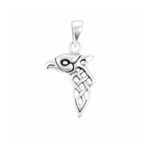 Pandantiv argint 925 Corbul lui Odin – Simbol Viking al Intelepciunii si Protectiei, 1.6 cm