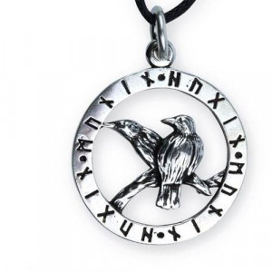 Pandantiv argint Corbii lui Odin 2.8cm