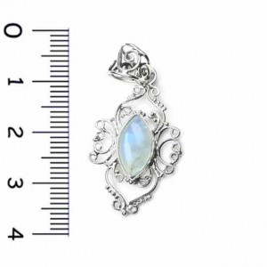 Pandantiv argint Ornament cu piatra Lunii 4.2cm - Img 4