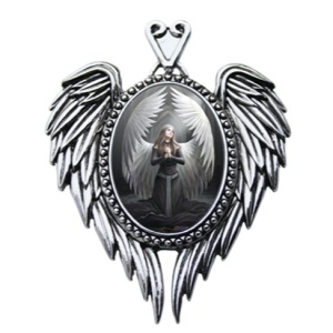 Pandantiv aripi de inger, Enchanted Cameos - Ruga pentru Cei Cazuti, 6.1 cm