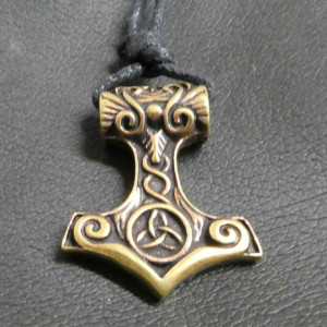 Pandantiv bronz Ciocanul lui Thor cu nod celtic 2.8cm