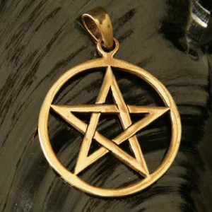 Pandantiv bronz Pentagrama mica, 4cm - Img 1