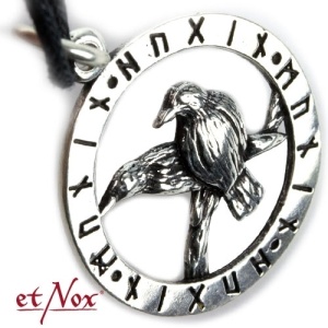 Pandantiv Corbii lui Odin din inox, Etnox – simbol al intelepciunii si cunoasterii, 2.8 cm - Img 3