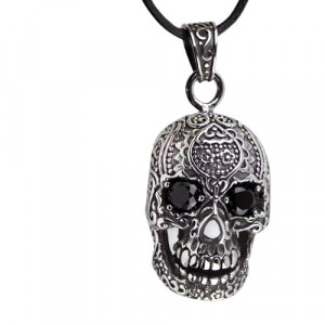 Pandantiv Craniu cu ochi negri 3.4cm - Img 1