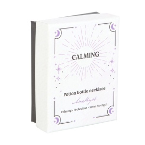 Pandantiv cu cristale de ametist in sticluta, talisman pentru armonie, Amethyst Crystal Potion - Img 4