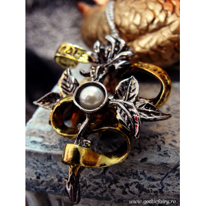 Pandantiv cu lantisor Copiii Noptii - Carpe Noctum, placat cu argint, 4 cm - Img 1