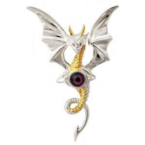 Pandantiv cu lantisor din argint Dragonul ceresc - Anne Stokes - Img 1