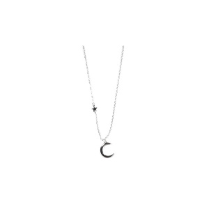 Pandantiv cu lantisor din argint Luna si Stea 40+3.5 cm