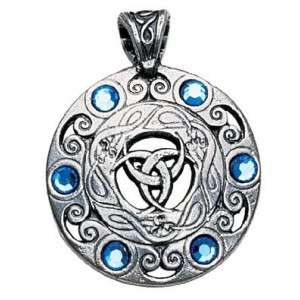 Pandantiv cu lantisor, Luminile Nordului - Cristalele lunii, placat cu argint, 4.6 cm - Img 2