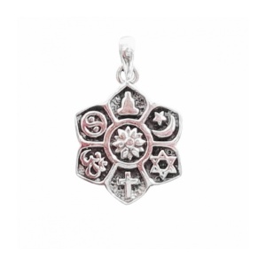 Pandantiv din argint in forma de lotus Cele 6 Religii 2cm