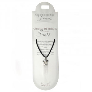 Pandantiv hexagonal cu varf piatra semipretioasa, Cristal de Stanca (Quartz Transparent), talisman pentru Vindecare