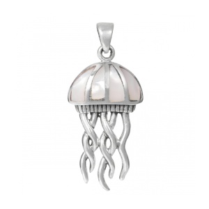 Pandantiv Meduza, argint cu sidef – intuitie si echilibru, 2.8 cm