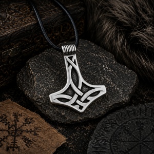 Pandantiv Mjolnir Celtic din inox, Etnox – simbol al protectiei si fortei, 4.1 cm - Img 2