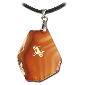 Pandantiv talisman piatra Agata semn zodiacal Capricorn (22 decembrie - 20 ianuarie)
