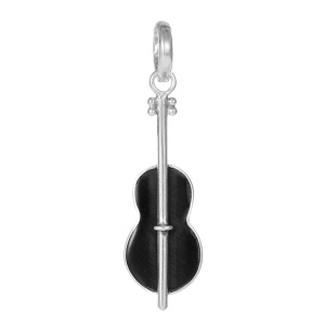 Pandantiv Vioara din argint 925 cu Onix, 25 mm