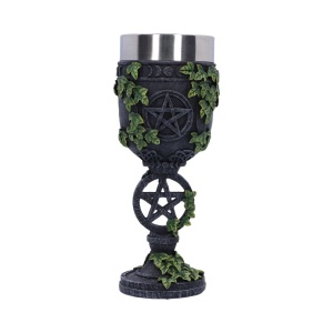 Pocal mistic cu iedera si fazele lunii Pentagrama Veche 19.5 cm