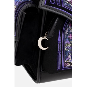 Rucsac din piele ecologica cu broderie Luminile Nordului - Img 4