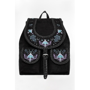 Rucsac din piele ecologica cu broderie Moon Glow