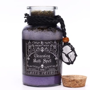Sare de Baie Ancient Witch cu Pandantiv Cristal de Stanca – Purificare, 240 g