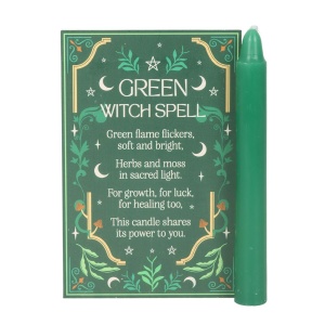 Set 12 lumanari verzi pentru ritualuri de bani, vindecare si abundenta, Green Witch - Img 3