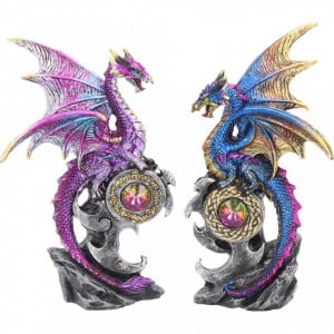 Set 2 statuete dragoni Protectorii taramului 15 cm - Img 1