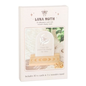 Set de carduri cu mesaje de afirmatii pozitive cu stand din lemn Luna Moth - Img 6