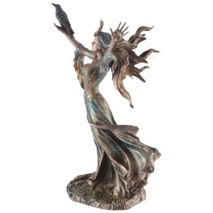 Statueta bronz si rasina vrajitoarea Morgana le Fay 25 cm - Img 2