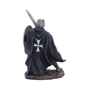 Statueta Cavaler Ospitalier Negru – decor medieval gotic, 17.3 cm - Img 3