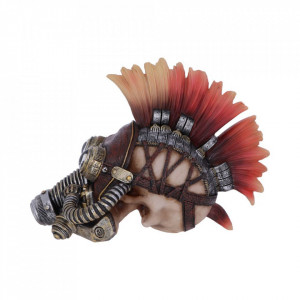 Statueta craniu steampunk Flame Hawk 23cm - Img 4
