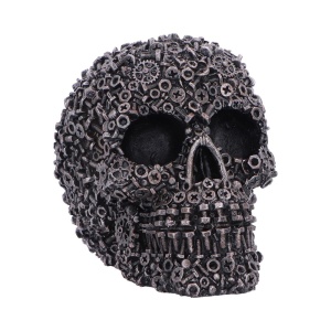 Statueta Craniu suruburi – decor gotic si decor fantasy, 12 cm