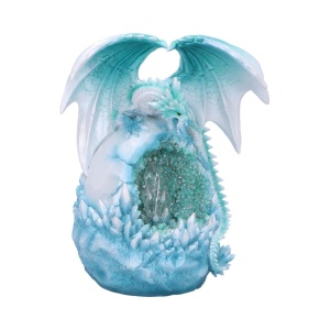 Statueta cu led, dragon de gheata pe geoda, Luminile Nordului, 20 cm - Img 5