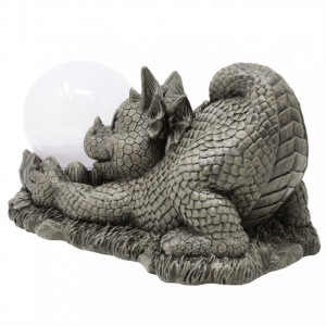 Statueta de gradina cu lampa solara, dragon norocos, Iti Daruiesc Luna - 26 cm - Img 3