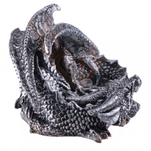 Statueta dragon Aaden - argintiu 10cm - Img 3