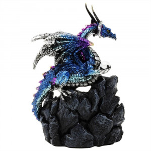 Statueta Dragon albastru, Gardianul Adancurilor, 14cm - Img 6