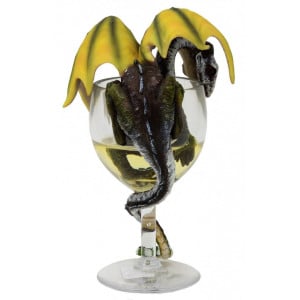 Statueta Dragonel Dragalas in Pahar cu Vin Alb, by Stanley Morrison 19cm - Img 3