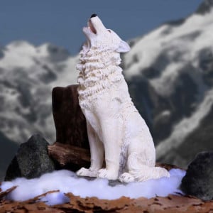 Statueta lup alb Urlet in furtuna 41.5 cm - Img 7