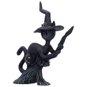 Statueta pisicuta neagra Bewitch - decor gotic cu pisici si vraji, 15 cm - Img 2