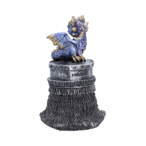 Statueta pui de dragon albastru Hatchling Helm – decor medieval collector 13.2 cm - Img 3