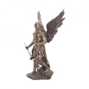 Statueta rasina si bronz Arhanghelul Gabriel 24 cm - Img 2