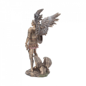 Statueta rasina si bronz Arhanghelul Mihail 33 cm - Img 3