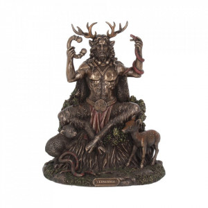 Statueta rasina si bronz Cernunnos si regatul sau